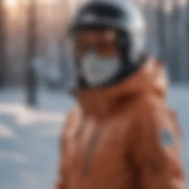 Snowboard jacket designed with sustainable materials under natural light